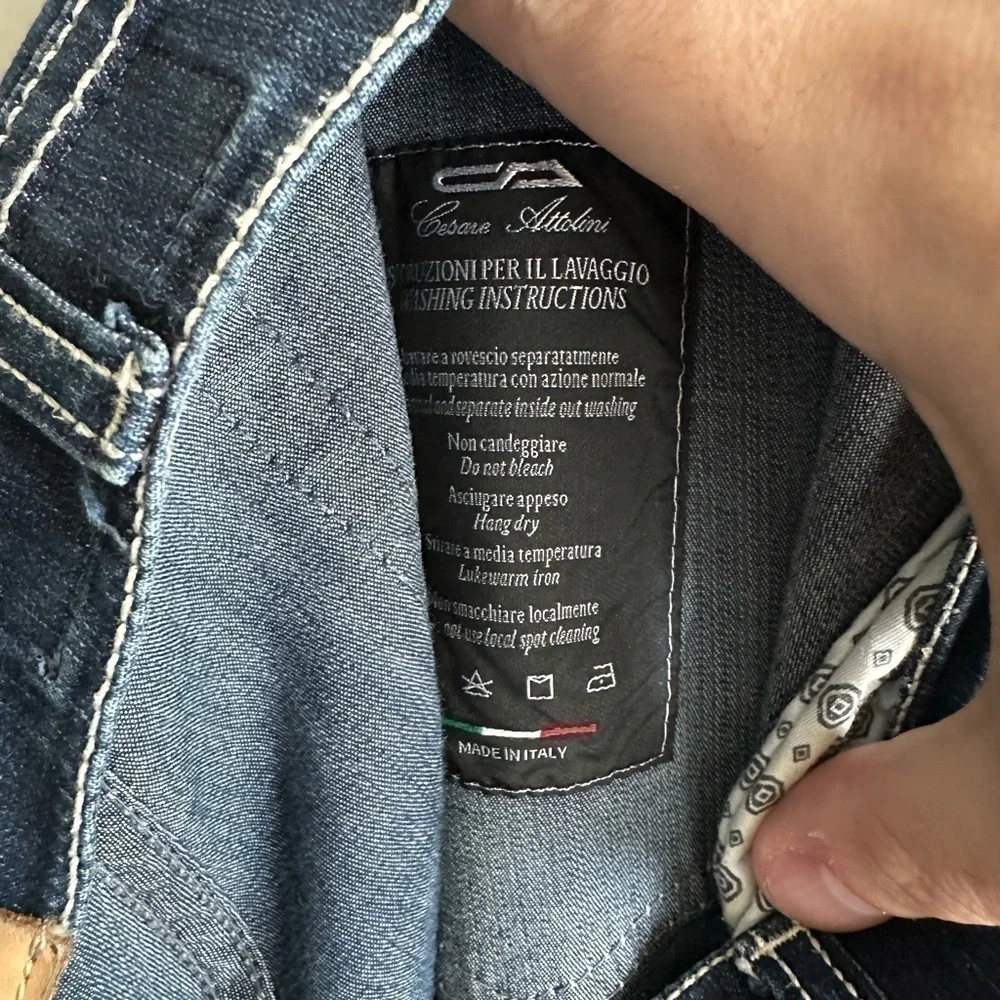 Cesare Attolini Dark Stretch Contrast Denim